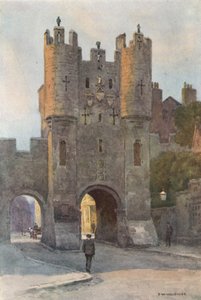 Micklegate Bar (farve litho) af Ernest William Haslehust