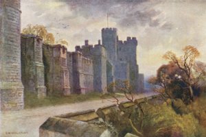 North Terrace og Winchester Tower (farve litho) af Ernest William Haslehust