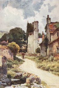 Portisham (farve litho) af Ernest William Haslehust