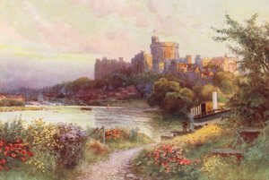 Themsen: Windsor (farvelitografi) af Ernest William Haslehust