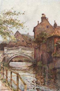 Bybroen (farve litho) af Ernest William Haslehust