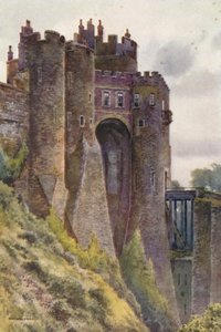 Konstabelens tårn, Dover Castle (farve litho) af Ernest William Haslehust