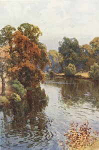 The Dee at Eaton (farve litho) af Ernest William Haslehust