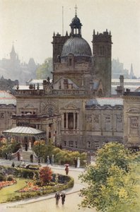 The Royal Baths, Harrogate (farve litho) af Ernest William Haslehust