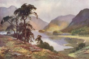 Thirlmere og Helvellyn (farve litho) af Ernest William Haslehust