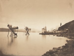 Pecheries at Kiretch-Bournou Bosphore, Europe Fisheries at Kiretch-Bournou..., 1854. af Ernest de Caranza