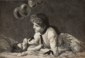 Ingen vil nogensinde elske dig, som jeg gør, mor og barn, gravering af Ernesto Mancastroppa fra maleri af Raffaele Faccioli, fra L