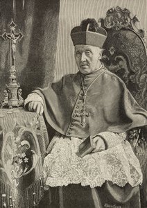 Portræt af Luigi Nazari af Calabiana (1808-1893), italiensk politiker og ærkebiskop af Italien, indgraveret af Ernesto Mancastropa efter foto af Ganzini og Gabriel, fra L