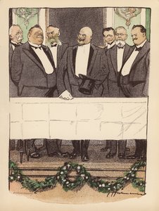 Illustration til Berliner Balle von Rideamus (farvelitografi) af Ernst (after) Heilemann