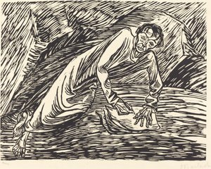 Den skrivende profet (Sankt Johannes på Patmos) af Ernst Barlach