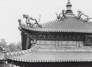Jehol, Hingkung, Chihli, forgyldt bronzetag (s/h-foto) af Ernst Boerschmann