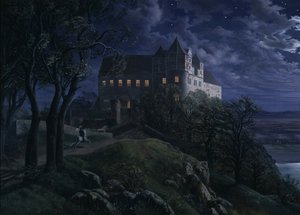 Slot Scharfenberg om natten, 1827