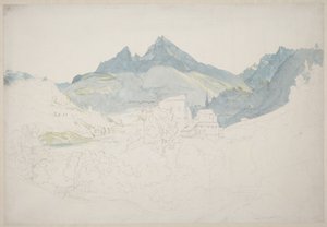 Berchtesgaden med Watzmann-toppen i det fjerne af Ernst Fries