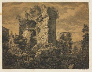 Seks udsigter over Heidelberg Slot: Tower, 1820.