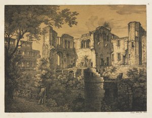 Seks udsigter over Heidelberg Slot: Vestlige del, 1820.