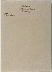 Seks udsigter over Heidelberg Slot: Wrapper, 1820. af Ernst Fries