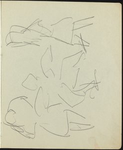 Dansere og udøvende side fra en skitsebog, ca. 1911. af Ernst Ludwig Kirchner