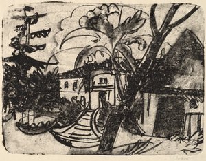 Dansk Gård med Herregård, 1912. af Ernst Ludwig Kirchner