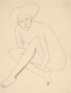 Dodo siddende, 1910. af Ernst Ludwig Kirchner