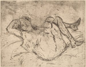 Drømmende pige, 1906. af Ernst Ludwig Kirchner