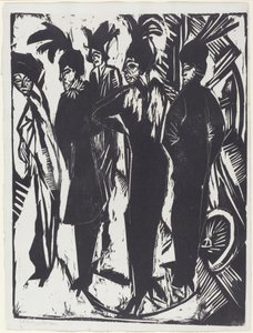 Fem kvinder på gaden, 1914. af Ernst Ludwig Kirchner