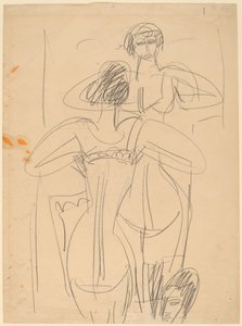 Pige foran et spejl, 19121913. af Ernst Ludwig Kirchner
