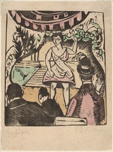 Little Variety Act med Singer. af Ernst Ludwig Kirchner