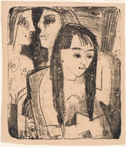 Portræt af en pige, 1921. af Ernst Ludwig Kirchner