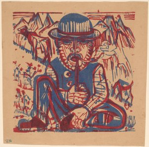 Rygende Bonde. af Ernst Ludwig Kirchner