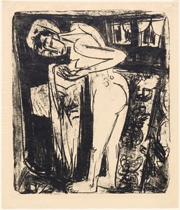 Stående nøgen i et værelse, 1921. af Ernst Ludwig Kirchner