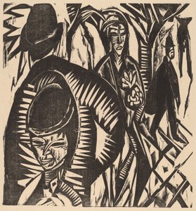 Gadescene efter regnen, 1914. af Ernst Ludwig Kirchner