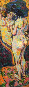 To nøgenbilleder [forside], 1907. af Ernst Ludwig Kirchner