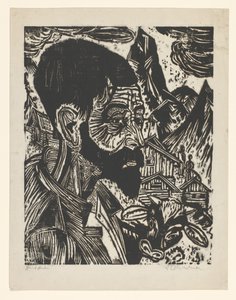 Sennkopf (Martin Schmied) (original titel) af Ernst Ludwig Kirchner (signed by artist)