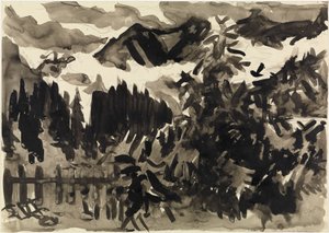 Alpelandskab (tåge i bjergene) af Ernst Ludwig Kirchner