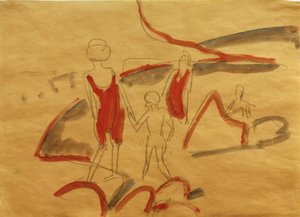 Badegæster på Femern-stranden af Ernst Ludwig Kirchner