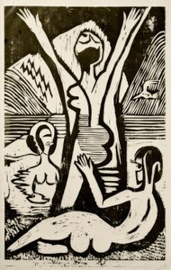 Badende ved søen af Ernst Ludwig Kirchner