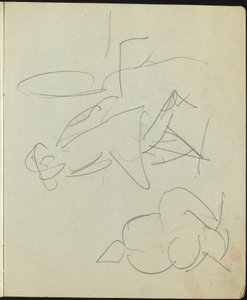 Dansere og kunstnere (side fra en skitsebog) af Ernst Ludwig Kirchner