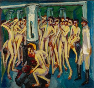 Soldaternes artillerister, 1915. af Ernst Ludwig Kirchner