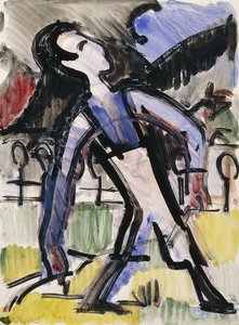 Davos figur, 1924 af Ernst Ludwig Kirchner