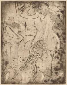 Dodo arrangerer sit hår af Ernst Ludwig Kirchner