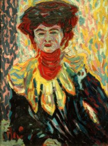 Doris mit Halskrause af Ernst Ludwig Kirchner