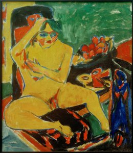 E.L.Kirchner, Akt i Atelieret af Ernst Ludwig Kirchner