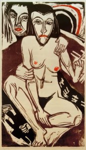 E.L. Kirchner, Melankoli (selvportræt med Erna) af Ernst Ludwig Kirchner