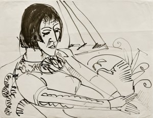 E.L. Kirchner, siddende kvinde (Erna) af Ernst Ludwig Kirchner