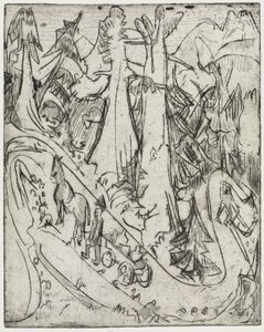 Inddrivning af geder/mælkevogne på bjergstien af Ernst Ludwig Kirchner