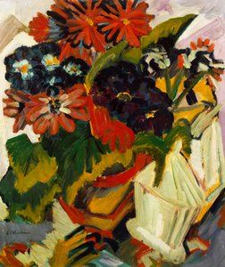 Urtepotte og sukkerskål, 1918-19 af Ernst Ludwig Kirchner