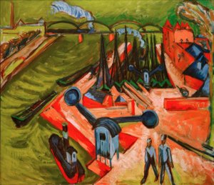 Frankfurter Westhafen af Ernst Ludwig Kirchner