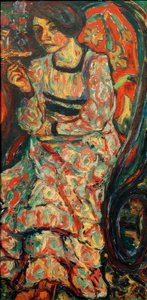 Kvinde i en gyngestol (Emmi Frisch) af Ernst Ludwig Kirchner