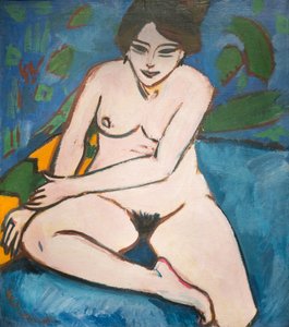 Tysk: Nøgen på blå grund Nøgen på blå grund af Ernst Ludwig Kirchner