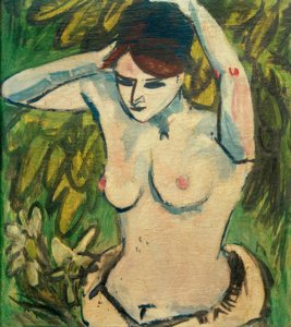 Halvakt med løftede arme af Ernst Ludwig Kirchner